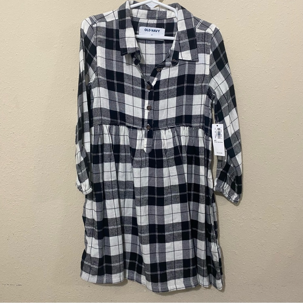 NWT Old Navy girls plaid dress 4T